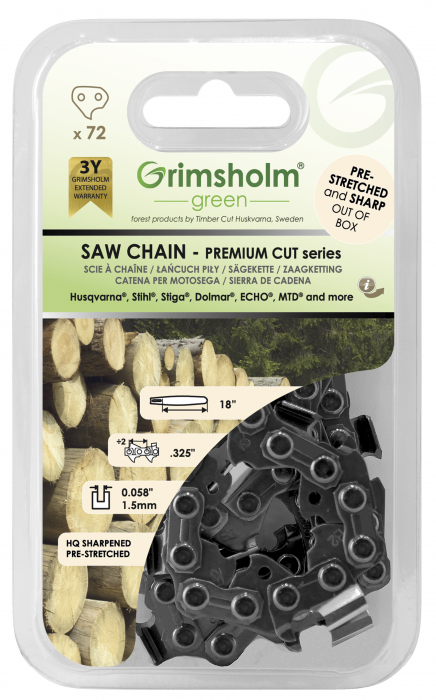 Saw chain Premium Cut 72 DL, .325" .058"/1.5mm
