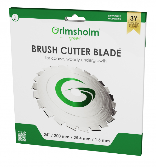 Brush cutter blade, 24T, 1.6mm / 200mm / 25,4mm (1")